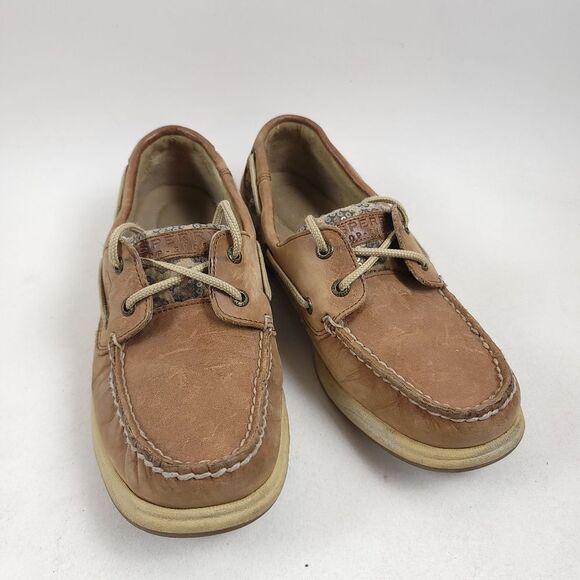SPERRY TOP SIDER leather leopard Lenin sequin loafers shoes Size 7M - Picture 2 of 10